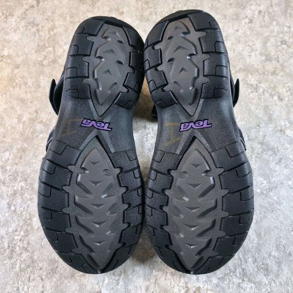 Teva Tirra Womens Sport Sandals Size 9 Black Grey Purple Hiking Strappy 4266 NEW